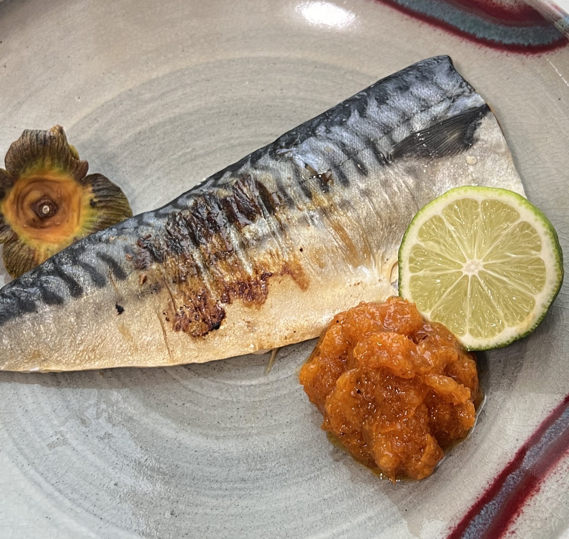 焼魚の柿おろし添え