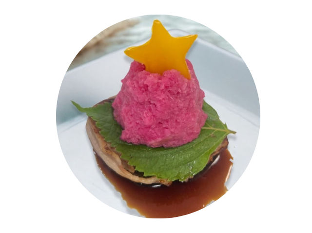 ツリーおろしの<br />
和風ハンバーグ