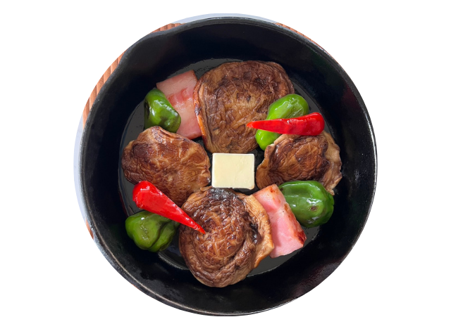 アツアツ鉄板ステーキ